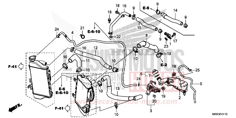 FLEXIBLE DE RADIATEUR/TUYAU D'EAU de Africa Twin GRAND PRIX RED (R380B) 2018